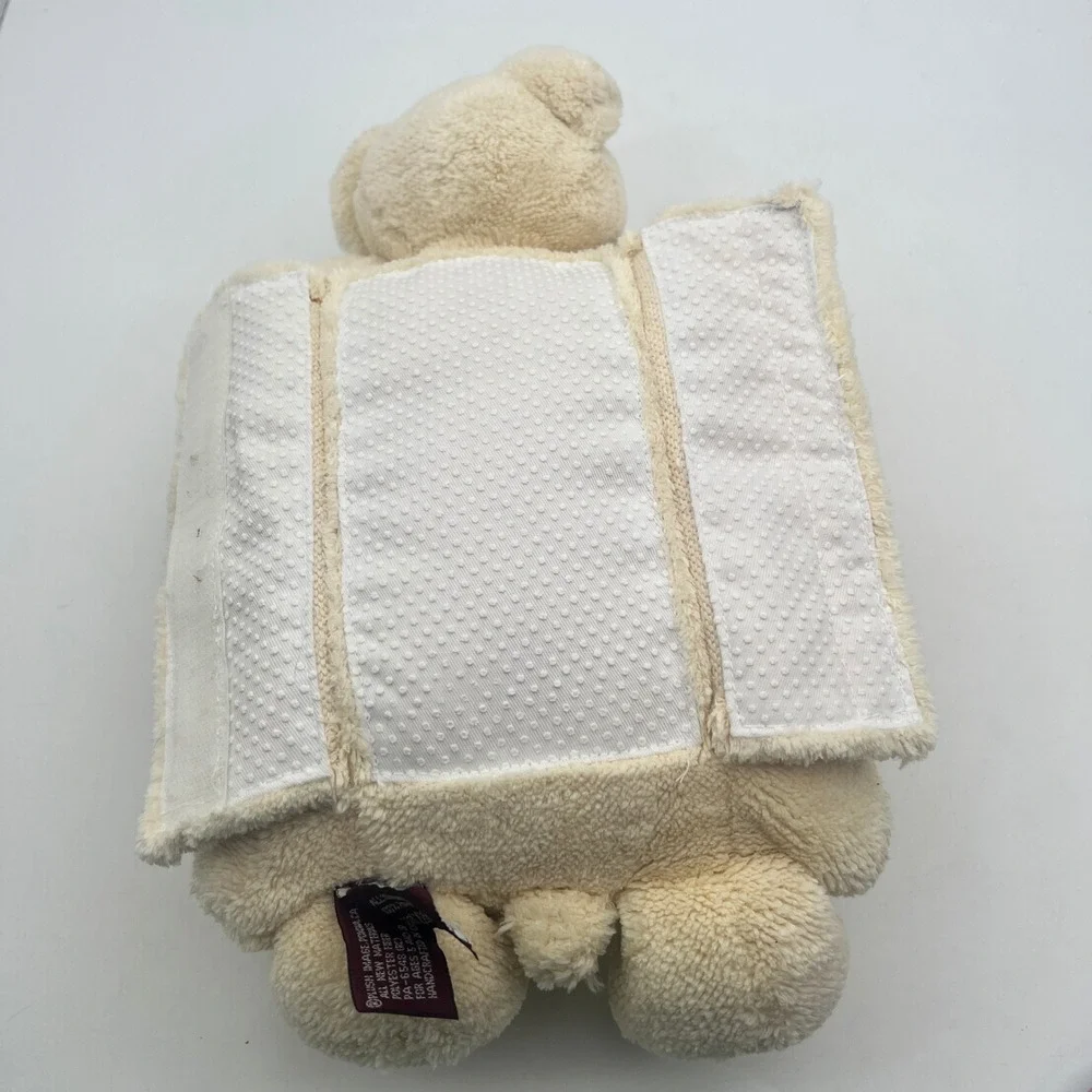 Ellis by Plush Image Cream Teddy Bear Pillow Pet Sherpa Fleece Plush 12 Inch